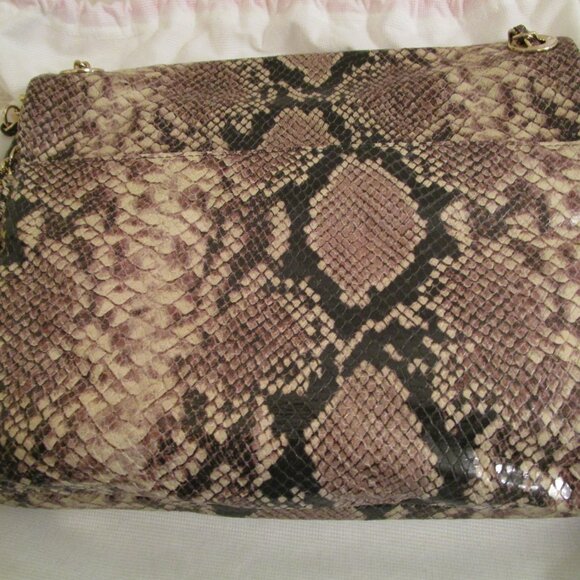 Elaine Turner Nala Python-Embossed Shoulder Bag - Picture 3 of 11
